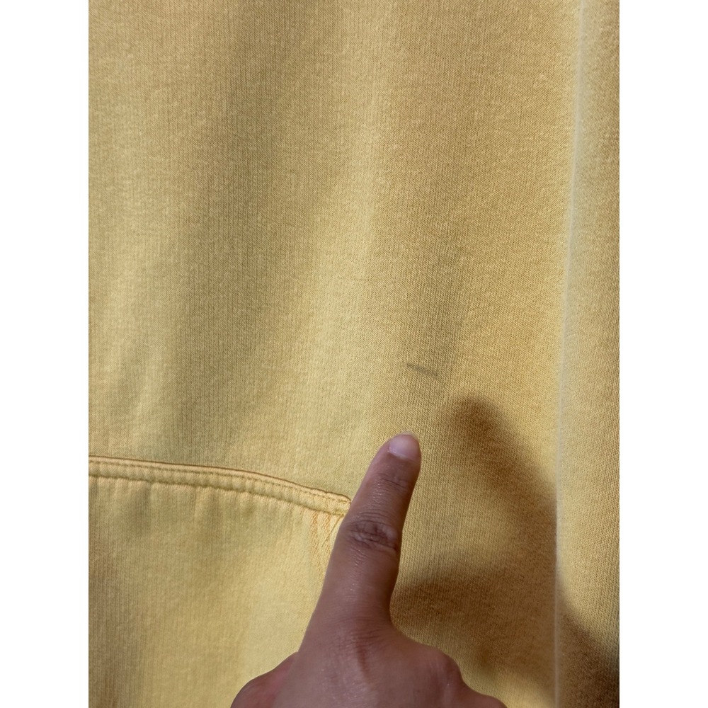 Nike vintage Center Swoosh Hoodie Mustard Yellow Mens Large Embroidered Pullover - Picture 2 of 3